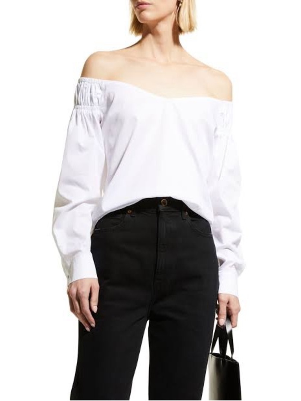 Harshman Hoku Smocked Off-the-Shoulder Long-Sleeve Blouse
